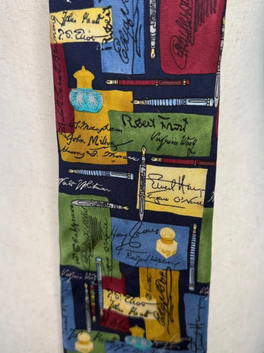 Alynn Silk Tie Famous Authors Fountain Pen Academia Ivy Blokecore Indie Eclectic